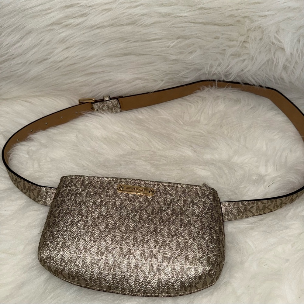 Michael Kors Light Pattern MK Logo Belt Bag